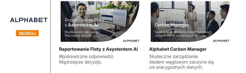 
Raportowanie Floty z&nbsp;Asystentem AI
Błyskawiczne odpowiedzi. Mądrzejsze&nbsp;decyzje.

Alphabet Carbon Manager
Skuteczne zarządzanie śladem węglowym zaczyna&nbsp;się od&nbsp;wiarygodnych danych.
